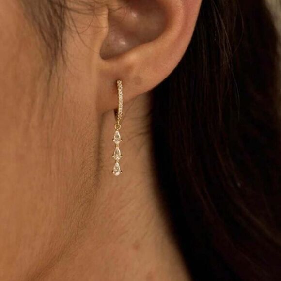 Diamond hoop earrings A867 - Picture 1 of 4